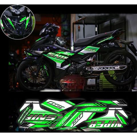 Tem rời exciter 150 Sniper xe đen phối đủ màu