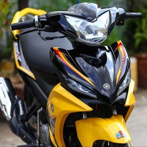 Tem Rời Exciter LC 135 Dán Xe Vàng Bụng Đen