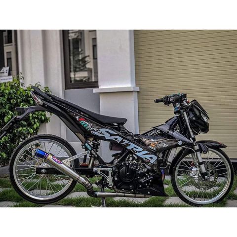 tem rời satria tổ ong full đen bạc