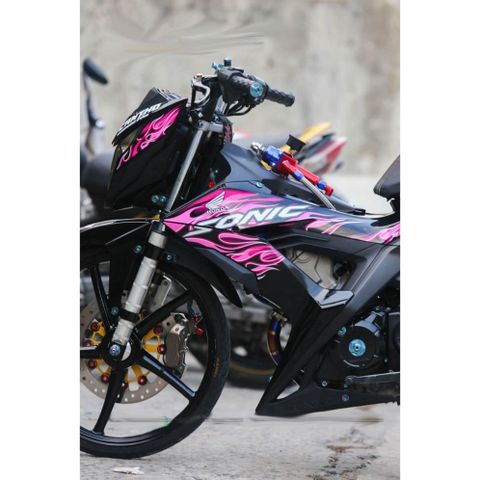 Tem rời Sonic 150 lửa đen hồng, in sắc nét, 3 lớp không phai màu CM00113 1 2
