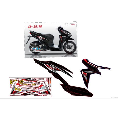 Tem Rời Vario 125 - Vario 150 Mới 2020 Dán Xe Đen  - Decal In Chất Lượng