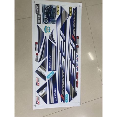 Tem Rời Wave 125i Xanh Gp Dán Xe Future  - Decal In Chất Lượng