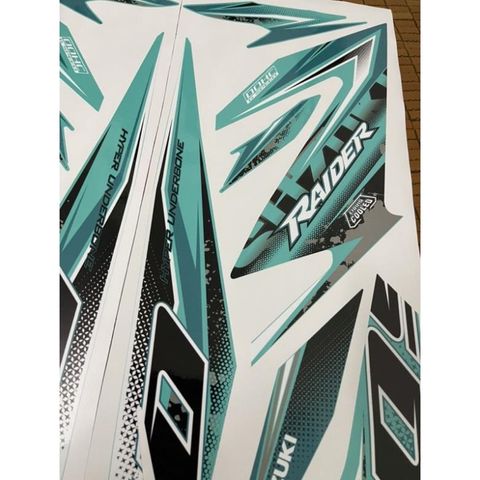 Tem rời Raider xe xanh lục bảo - mẫu mới 2021 Quyen Decal