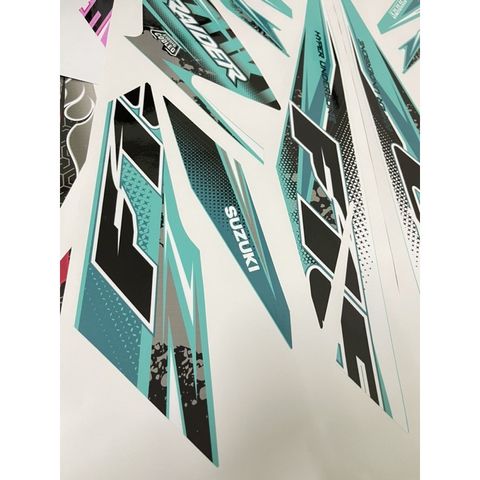 Tem rời Raider xe xanh lục bảo - mẫu mới 2021 Quyen Decal
