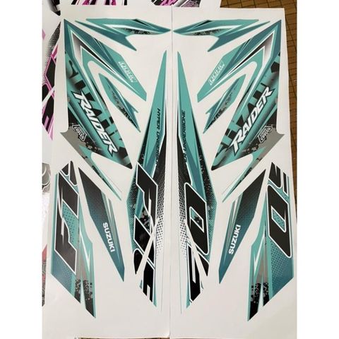 Tem rời Raider xe xanh lục bảo - mẫu mới 2021 Quyen Decal