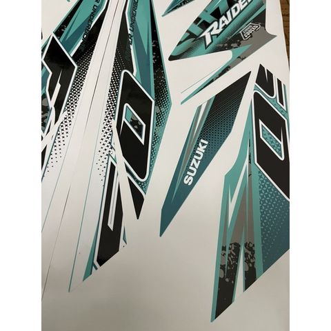 Tem rời Raider xe xanh lục bảo - mẫu mới 2021 Quyen Decal
