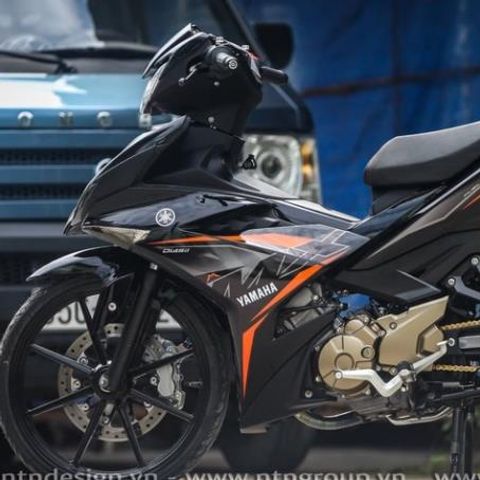Tem Rời Yamaha Exciter 150 MxKing Đen Cam  - Decal In Chất Lượng