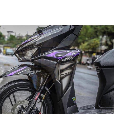 Tem Rời Dán Xe Vario 150 Mẫu Lửa Tím Đen Bạc Cực Chất, Hàng 3 Lớp Chất Lượng Cao Quyen Decal
