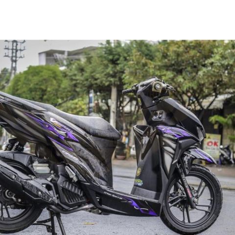 Tem Rời Dán Xe Vario 150 Mẫu Lửa Tím Đen Bạc Cực Chất, Hàng 3 Lớp Chất Lượng Cao Quyen Decal