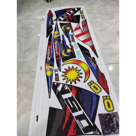 Tem Rời Winner X In Cờ Malaysia Đen  - Decal In Chất Lượng