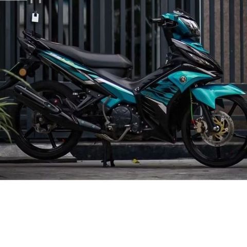 [Siêu Sale] Tem rời LC 135 xanh ngọc cho Exciter đen - tem cao cấp không bay màu Quyen Decal