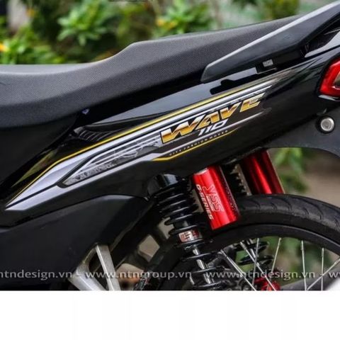 Tem Rời Honda Wave Anpha 110 Dán Xe Đen  - Decal In Chất Lượng