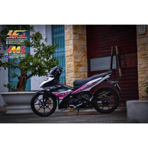 [FreeShip] Tem rời Exciter 150 trắng - mẫu lửa hồng cá tính - siêu hot 2023 Quyen Decal