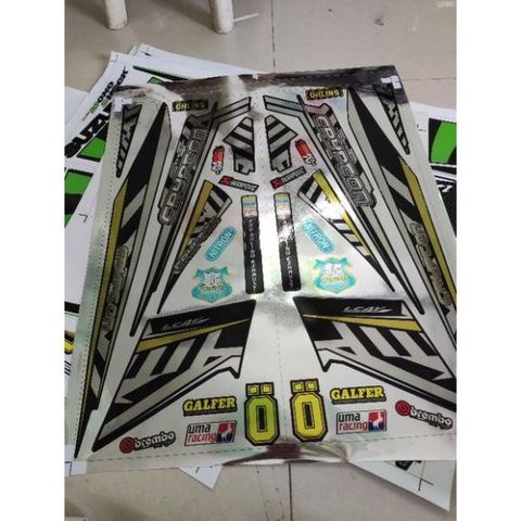 Tem Rời Exciter Crypton Đời 2006-2010 Dán Xe Đen  - Decal In Chất Lượng