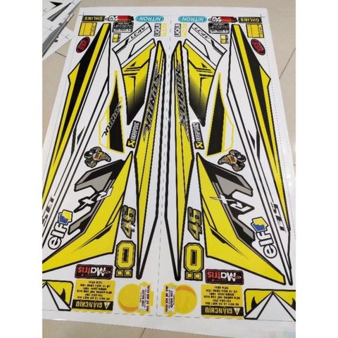 Tem Rời Ex Nhỏ 2006-2010 Spark Rx Dán Xe Vàng Bụng Đen  - Decal In Chất Lượng