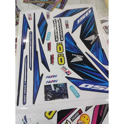 Tem Rời Honda Winner V1 Xanh Đen - Tem Chuẩn Đẹp  - Decal In Chất Lượng