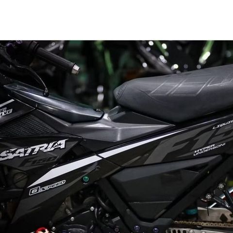 Tem rời xe Satria- Raider 150 mẫu F150 phối đen xám , thiết kế đẹp mắt, in sắc nết, 3 lớp không bay màu MD00104 Cao Cấp
