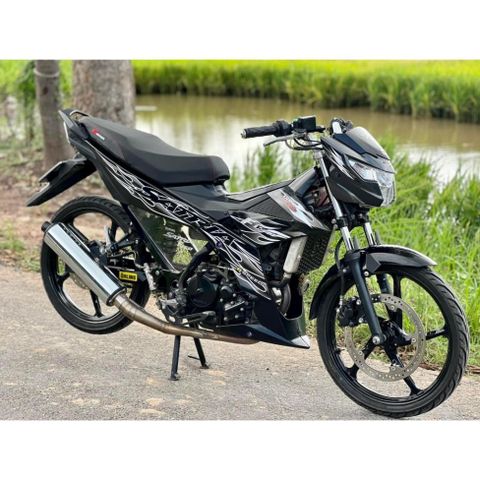 tem rời satria lửa trắng đen mẫu ( HÓT ) 2023 , tem 3 lớp bền màu - Decal Cao Cấp Nhất