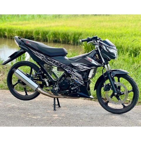 tem rời satria lửa trắng đen mẫu ( HÓT ) 2023 , tem 3 lớp bền màu - Decal Cao Cấp Nhất