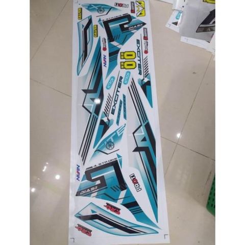 Tem Ex 135 2011 Dán Xe Trắng Phối Xanh Ngọc Lục Bảo  - Decal In Chất Lượng
