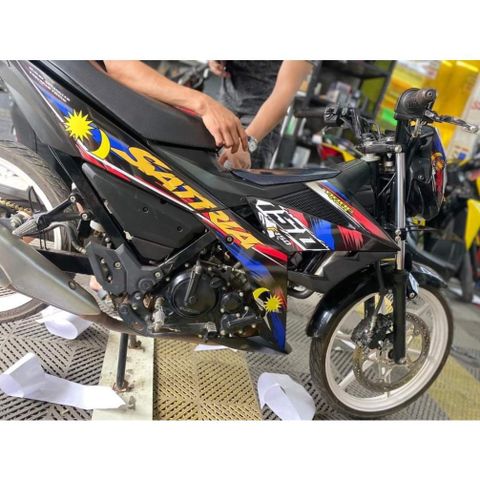 Tem Rời Suzuki Raider Satria Cờ Malay  - Decal In Chất Lượng