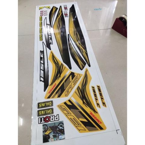 Tem Rời Exciter LC 135 Vàng Đen - Mẫu Mới 2022  - Decal In Chất Lượng