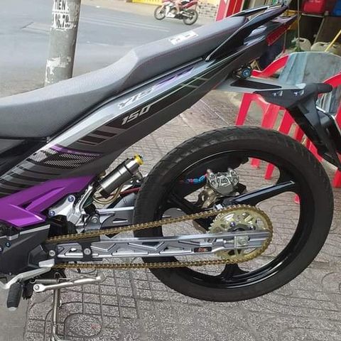 Tem Ex 150 Y15ZR Dán Xe Xám Đen Phối Tím - Tem Nhám