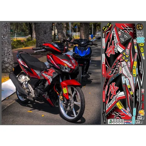 TEM HAYABUSA WINNER X ĐỎ ĐEN - Decal Cao Cấp Nhất