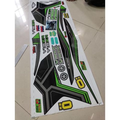 Tem Rời Exciter 150 Y16ZR Đen Phối Xanh Lá  - Decal In Chất Lượng