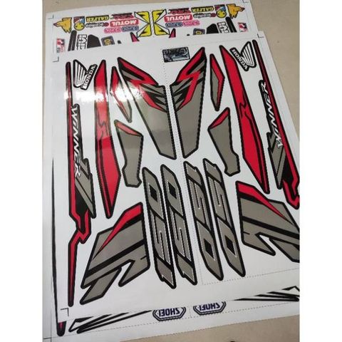 Tem Xe Winner Gtr V1 150R Đen  - Decal In Chất Lượng