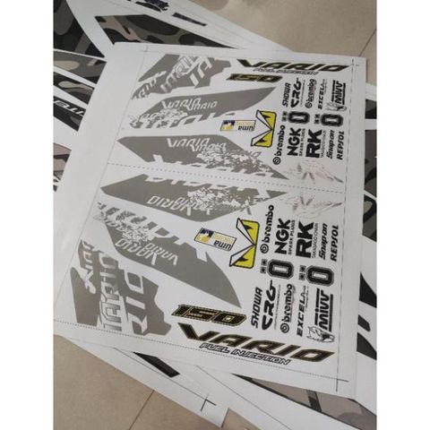 Tem Rời Vario Click 150 Mẫu Mới Dán Xe Dàn Áo Trắng  - Decal In Chất Lượng