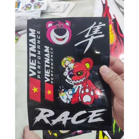Combo tem sticker gấu quỷ bạo lực-gâú dâu-em bé nín dễ thương mẫu mới