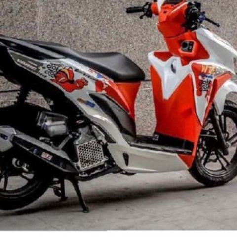Tem Rời Decal Ốc Sên Dán Xe Honda Vario Trắng Phối Cam  - Decal In Chất Lượng