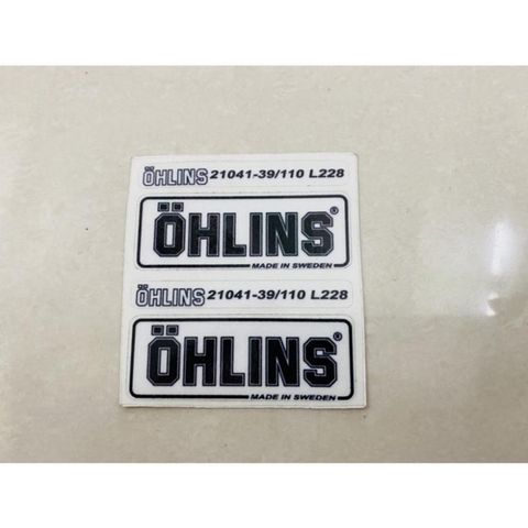 Cặp Tem ohlins in decal trong dán chân phuộc và lò xo sau. - Tem 3 Lớp  Cao Cấp
