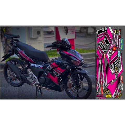 TEM DÁN RS150R XE WINNER X V3 MÀU ĐEN HỒNG - Decal Cao Cấp Nhất