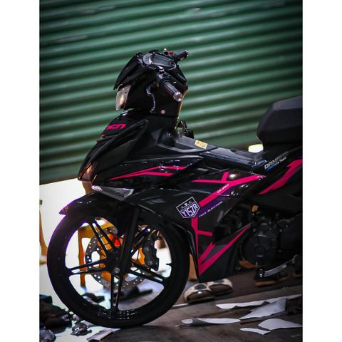 Tem rời exciter 150 đen hồng mẫu y15zr mới , tem 3 lớp bền màu - Decal Cao Cấp Nhất