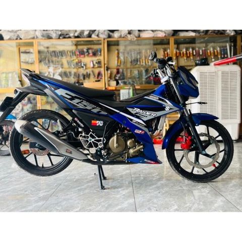 Tem rời Raider F150 xám đen dán xe xanh