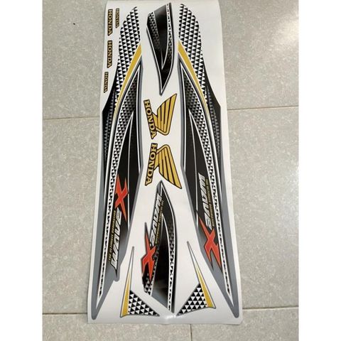 Tem rời Wave Alpha 2012 mẫu X dán xe xám Quyen Decal