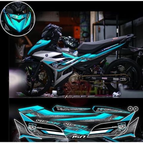 tem rời exciter 150 mẫu Y15ZR bạc đen phối đủ màu