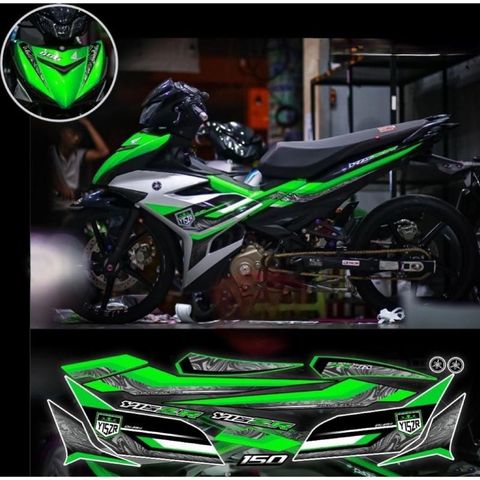 tem rời exciter 150 mẫu Y15ZR bạc đen phối đủ màu