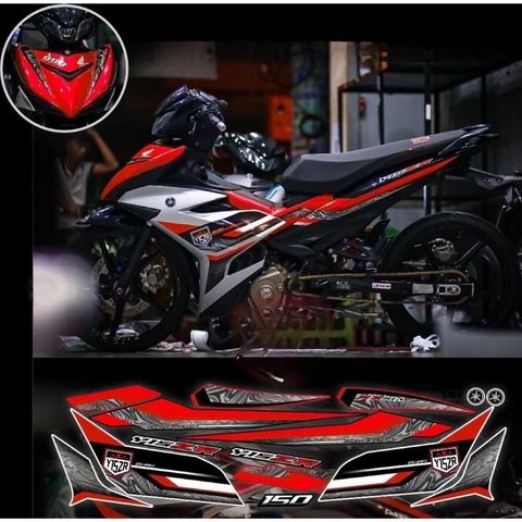 tem rời exciter 150 mẫu Y15ZR bạc đen phối đủ màu