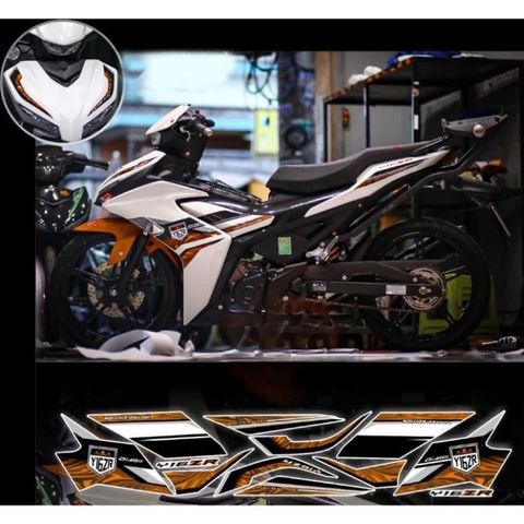 tem rời exciter 155 mẫu Malay xe trắng phối nhiều màu
