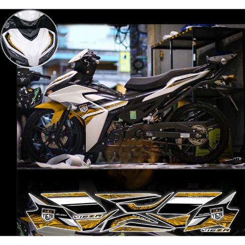 tem rời exciter 155 mẫu Malay xe trắng phối nhiều màu