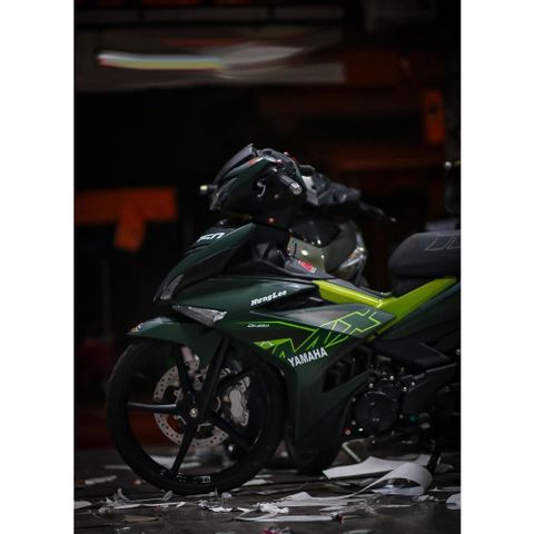 Tem rời Exciter 150 mẫu MX King 2019 xanh lá rêu, in sắc nét, 3 lớp không bay màu CM00014 1 2