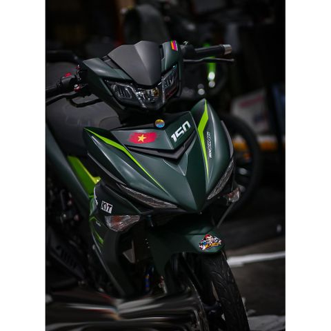Tem rời Exciter 150 mẫu MX King 2019 xanh lá rêu, in sắc nét, 3 lớp không bay màu CM00014 1 2