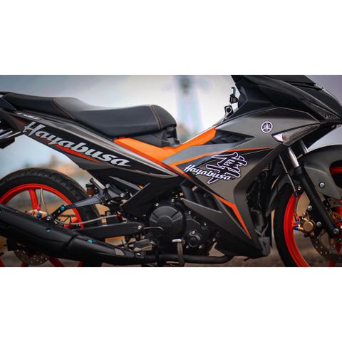 Tem rời mẫu Hayabusa cam cho Ex 150 xám đen - tem cao cấp không bay màu Quyen Decal