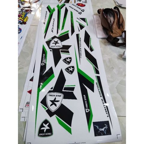 TEM TRICK STAR WINNER X V3 MÀU TRẮNG - Decal Cao Cấp Nhất