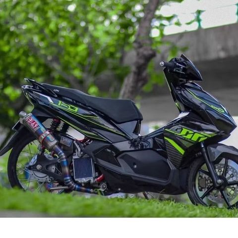 [Siêu Sale] TEM RỜI mẫu ADN Special xanh lá xám cho AirBlade đen - tem in sắc nét không bay màu Quyen Decal