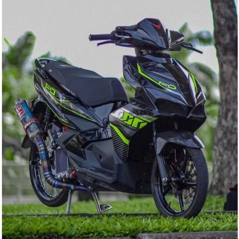 [Siêu Sale] TEM RỜI mẫu ADN Special xanh lá xám cho AirBlade đen - tem in sắc nét không bay màu Quyen Decal
