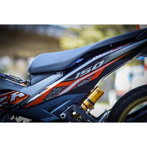 Tem Rời Dán Xe Exciter 150 Mẫu Chữ Y15 ZR Cam Bạc Đen Cực Hot, Hàng 3 Lớp Chất Lượng Cao Quyen Decal